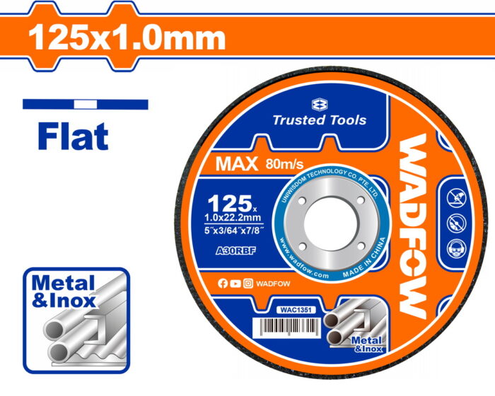WADFOW Abrasive metal / inox cutting disc 125 X 1mm (WAC1351) - Image 1