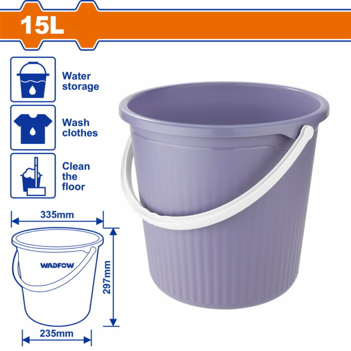 WADFOW Plastic bucket 15Lit (WBU1315) - Image 1
