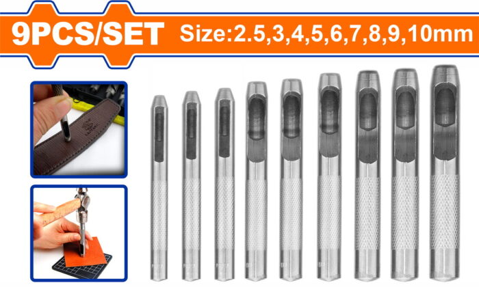 WCC7509 WADFOW 9 Pcs Hollow punch set (WCC7509) - Image 1