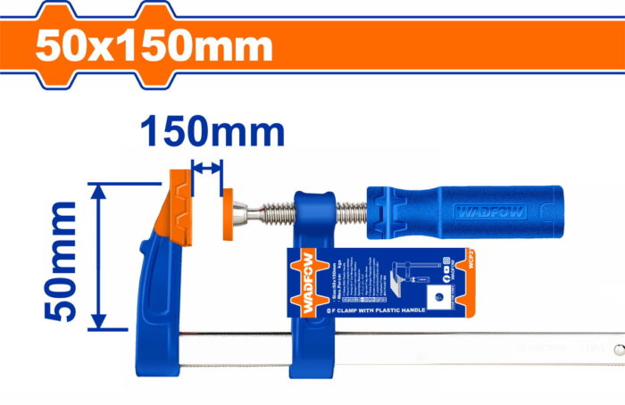 WADFOW F clamp with plastic handle 50 X 150mm (WCP2151) - Image 1
