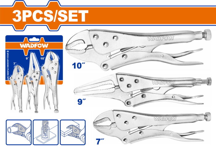 WADFOW 3 Pcs locking pliers set (WLP5703) - Image 1