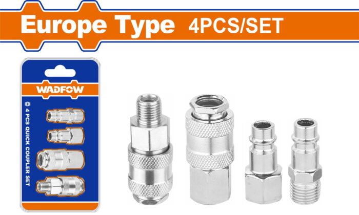 WADFOW 4 Pcs air coupler and plug set 1/4" (WQP4670) - Image 1