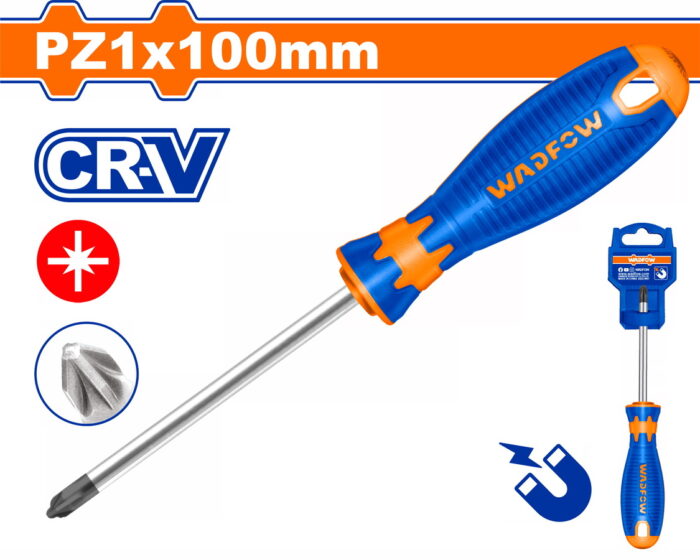 WADFOW Pozidriv screwdriver PZ1 X 100mm (WSDZ214) - Image 1