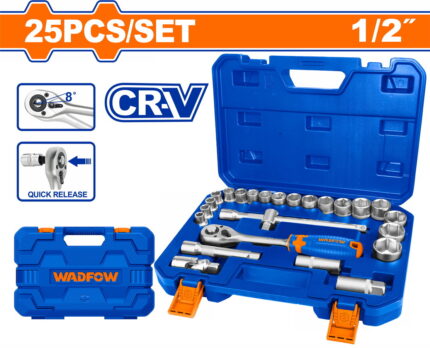 WADFOW 25 Pcs 1/2" socket set (WST2D25)