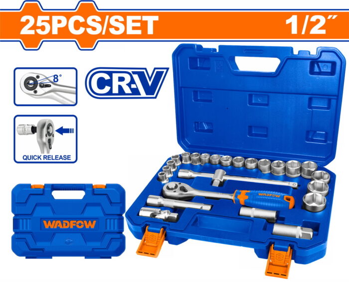 WST2D25 WADFOW 25 Pcs 1/2" socket set (WST2D25) - Image 1