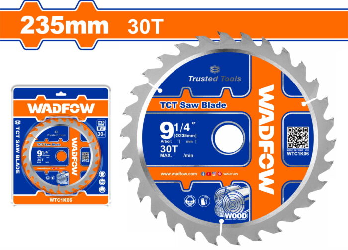 WADFOW TCT saw blade 235mm X 30mm 30T (WTC1K06) - Image 1