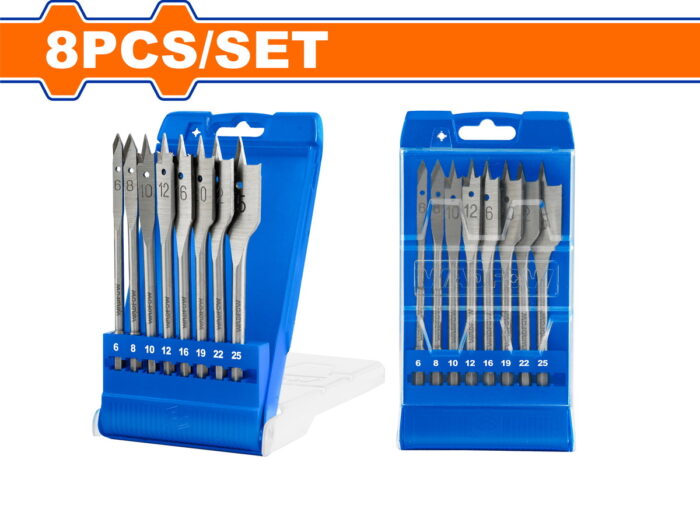 WADFOW 8 Pcs flat wood drill bits set (WWF6B08) - Image 1