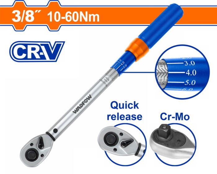 WADFOW Preset torque wrench 3/8" 305mm / 10-60Nm (WWQ1D38) - Image 1