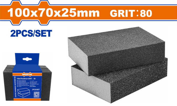 WADFOW Abrasive sanding block 100Χ70Χ25mm P80 (WUK2501) - Image 1
