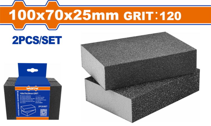 WADFOW Abrasive sanding block 100Χ70Χ25mm P120 (WUK2502) - Image 1